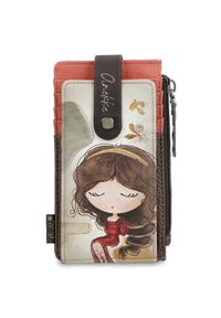 Brązowe Damskie Etui Na Karty Anekke Muse. Kolor: brązowy. Materiał: materiał #1