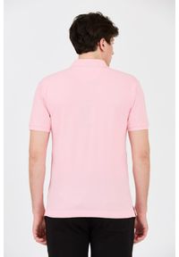 La Martina - LA MARTINA Różowe męskie polo z małym logo, Rozmiar M. Typ kołnierza: polo. Kolor: różowy #3