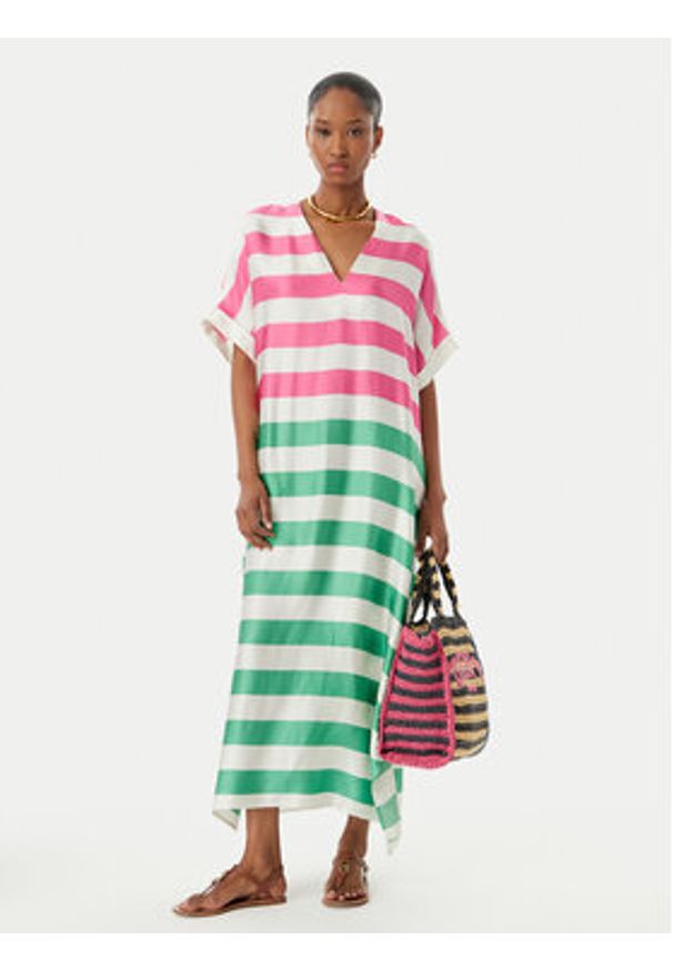 LOLA CASADEMUNT Sukienka letnia LS2616013 Kolorowy Relaxed Fit. Wzór: kolorowy. Sezon: lato