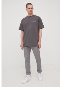 Lee spodnie SLIM CHINO STEEL GREY męskie kolor szary w fasonie chinos. Kolor: szary. Materiał: bawełna, tkanina. Wzór: gładki