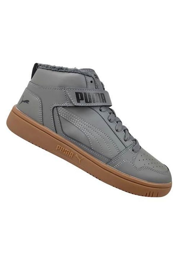 Buty do chodzenia męskie Puma Rebound Mid Strap Wtr. Zapięcie: rzepy. Kolor: czarny, szary, wielokolorowy. Materiał: guma, materiał, syntetyk. Szerokość cholewki: normalna. Sport: turystyka piesza
