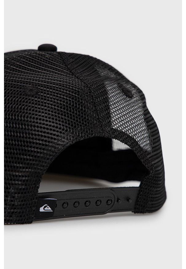 Quiksilver czapka kolor czarny z nadrukiem. Kolor: czarny. Wzór: nadruk