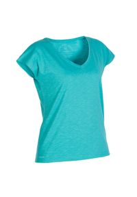 TRIBORD - T-shirt Basic flammé zielony. Kolor: zielony. Materiał: bawełna, materiał. Wzór: gładki. Sezon: lato