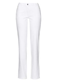 Spodnie ze stretchem bonprix biały. Kolor: biały. Materiał: bawełna #1