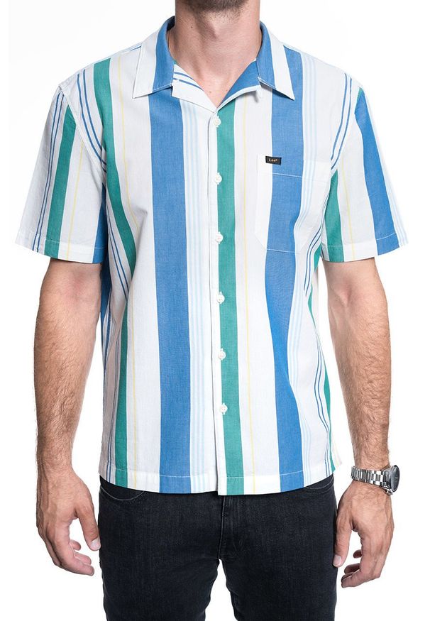 Lee - KOSZULA MĘSKA LEE SS RESORT SHIRT SUMMER BLUE L67PDVNJ 112116907