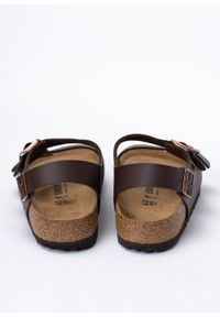 Sandały Unisex Birkenstock Milano BF (34701). Okazja: na co dzień, na spacer. Zapięcie: pasek. Kolor: brązowy. Materiał: skóra, materiał. Wzór: paski. Styl: klasyczny, casual #4