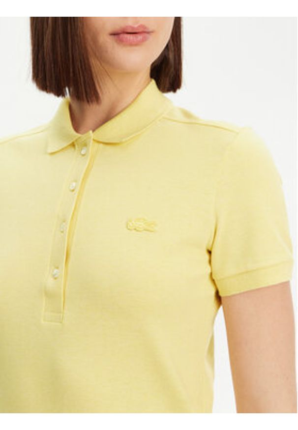 Lacoste Polo PF5462 Żółty Slim Fit. Typ kołnierza: polo. Kolor: żółty. Materiał: bawełna
