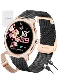 Rubicon - Zegarek SMARTWATCH RUBICON RNBE66 rosegold / 2 siatki mesh. Rodzaj zegarka: smartwatch. Materiał: mesh