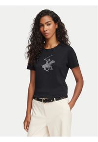 Beverly Hills Polo Club T-Shirt L1608-HR Czarny Regular Fit. Typ kołnierza: polo. Kolor: czarny. Materiał: bawełna #1