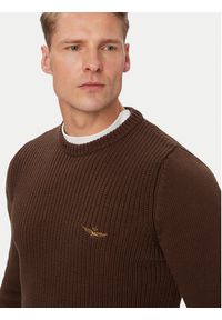 Aeronautica Militare Sweter 262MA1571UL00409 Brązowy Regular Fit. Kolor: brązowy. Materiał: bawełna #4