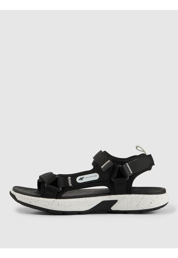 4f - 4F Sandały SVING damskie - czarne 39. Okazja: na co dzień. Zapięcie: rzepy. Kolor: czarny. Materiał: neopren, guma, nylon. Wzór: paski. Sezon: lato. Styl: wakacyjny, casual