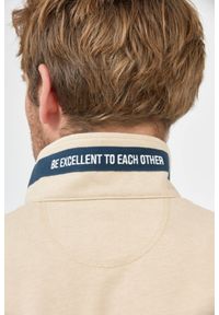 La Martina - LA MARTINA Beżowa męska bluza polo z wyszywanym logo, Rozmiar XL. Typ kołnierza: polo. Kolor: beżowy. Materiał: jersey #6