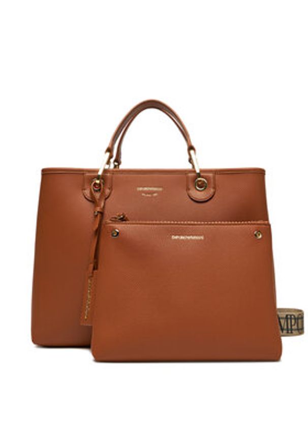 Emporio Armani Torebka EW000360 AF12103 M6030 Brązowy. Kolor: brązowy. Materiał: skórzane