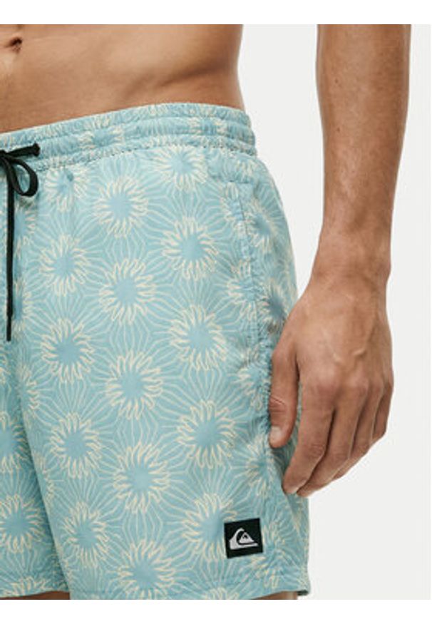 Quiksilver Szorty kąpielowe Everyday Printed Volley 15 EQYJV04219 Turkusowy Regular Fit. Kolor: turkusowy. Materiał: syntetyk