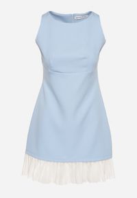 Born2be - Jasnoniebieska Elegancka Sukienka Taliowana Florzedi. Okazja: na imprezę, na co dzień. Kolor: niebieski. Typ sukienki: proste. Styl: elegancki #7