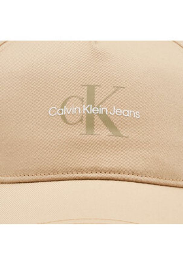 Calvin Klein Jeans Czapka z daszkiem Mono Logo Print Cap K50K512140 Beżowy. Kolor: beżowy. Materiał: materiał. Wzór: nadruk