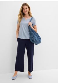 bonprix - Shirt z gumką, krótki rękaw. Kolor: niebieski. Długość rękawa: krótki rękaw. Długość: krótkie #3