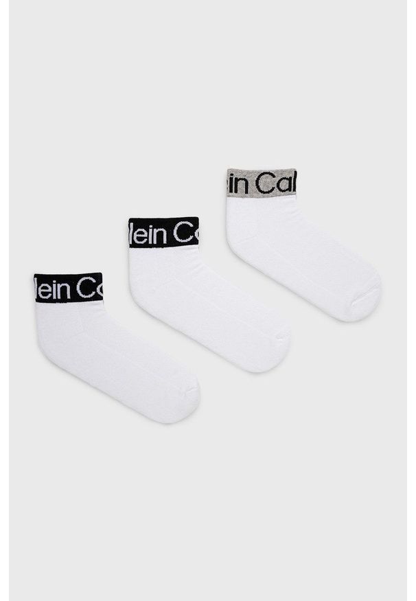 Calvin Klein Skarpetki (3-pack) męskie kolor biały. Kolor: biały