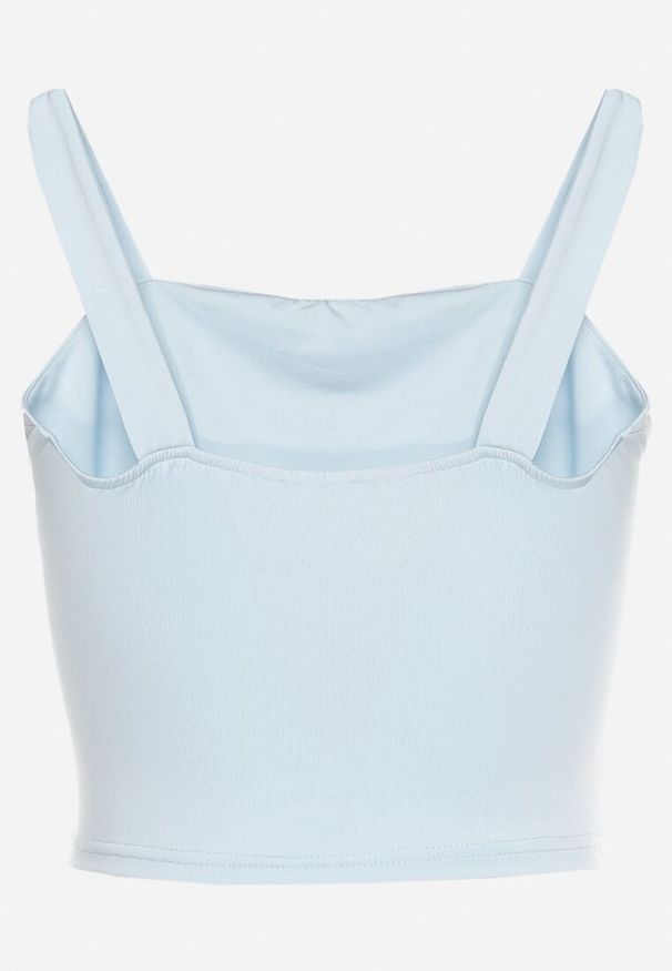 Born2be - Niebieski Dopasowany Top z Wiskozą na Szerokich Ramiączkach Limare. Okazja: na spotkanie biznesowe, do pracy, na co dzień. Kolor: niebieski. Materiał: wiskoza. Długość rękawa: na ramiączkach. Sezon: lato. Styl: klasyczny, biznesowy, casual, elegancki