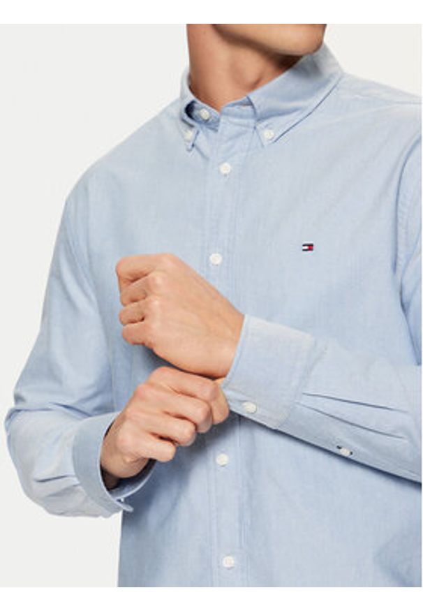 TOMMY HILFIGER - Tommy Hilfiger Koszula Solid Heritage MW0MW35774 Niebieski Regular Fit. Kolor: niebieski. Materiał: bawełna