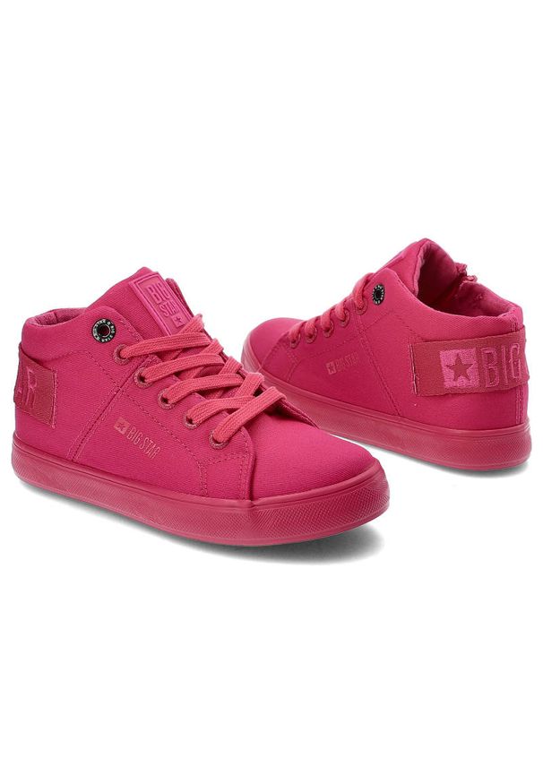Big-Star - Różowe Sneakersy Big Star Wygodne Buty Dziecięce. Kolor: różowy. Materiał: materiał. Szerokość cholewki: normalna
