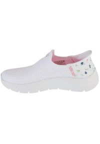 skechers - Buty sportowe Sneakersy damskie, Slip-Ins: GO WALK Flex - Sunset Rose. Kolor: biały. Sport: turystyka piesza