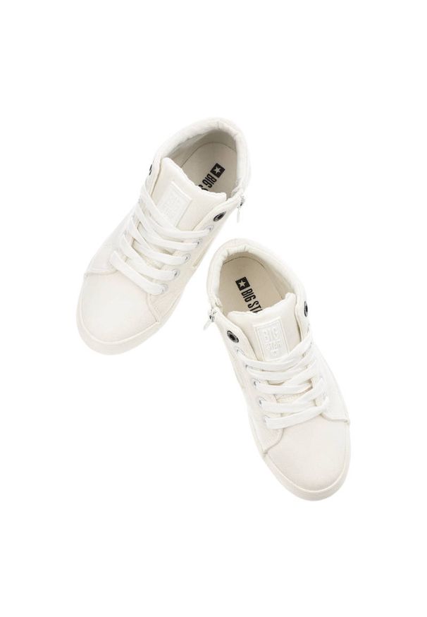 Big-Star - Białe Sneakersy Big Star Wygodne Buty Dziecięce. Kolor: biały. Materiał: materiał. Szerokość cholewki: normalna