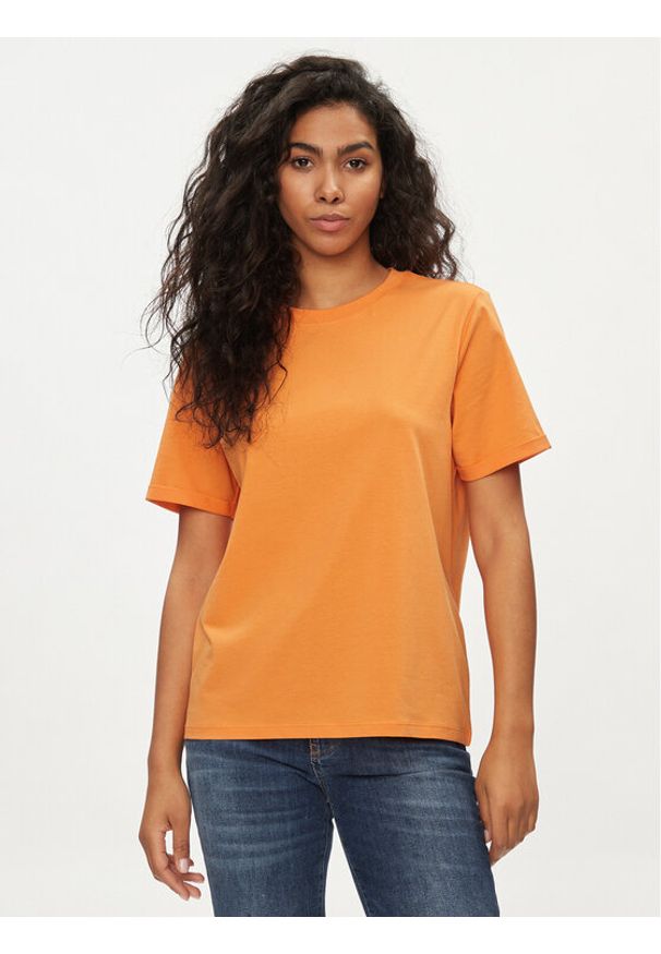 Pieces T-Shirt Ria 17086970 Pomarańczowy Regular Fit. Kolor: pomarańczowy. Materiał: bawełna