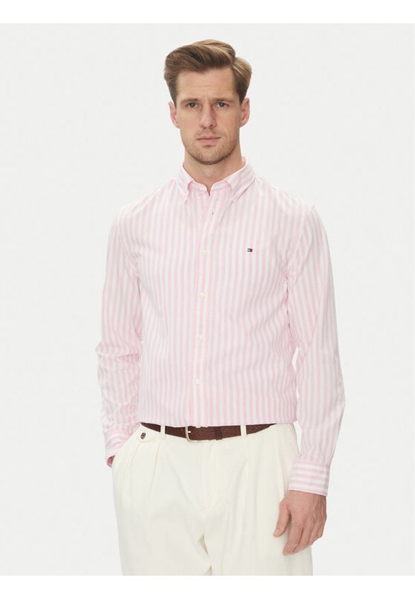 TOMMY HILFIGER - Tommy Hilfiger Koszula MW0MW39159 Różowy Regular Fit. Kolor: różowy. Materiał: bawełna