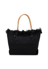 Wittchen - Torebka shopperka z plecionki duża z frędzlami czarna. Kolor: czarny. Sezon: lato. Dodatki: z frędzlami. Materiał: skórzane. Styl: boho, elegancki #5