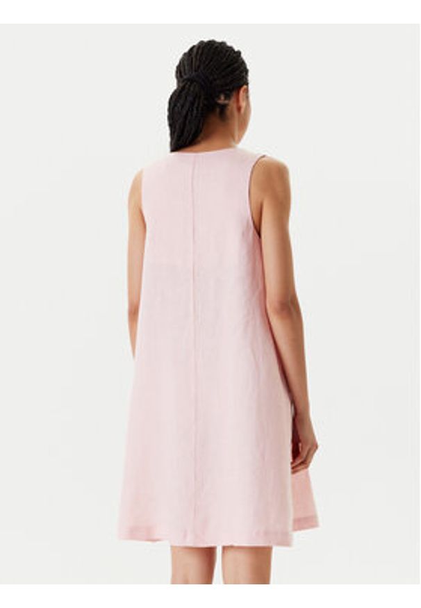 United Colors of Benetton - United Colors Of Benetton Sukienka letnia 4AGHDV0AX Różowy Relaxed Fit. Kolor: różowy. Materiał: len. Sezon: lato