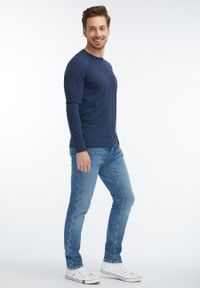 Mustang - MUSTANG Slub Longsleeve MĘSKA KOSZULKA Z DŁUGIM RĘKAWEM LONGSLEEVE DRESS BLUES 1007048 5334. Długość rękawa: długi rękaw. Długość: długie #5