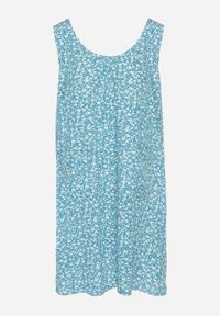 Born2be - Niebieska Sukienka w Kwiaty o Rozkloszowanym Kroju na Szerokich Ramiączkach Folarelle. Okazja: na co dzień. Kolor: niebieski. Długość rękawa: na ramiączkach. Wzór: kwiaty. Sezon: lato. Typ sukienki: rozkloszowane, proste. Styl: casual, elegancki #5