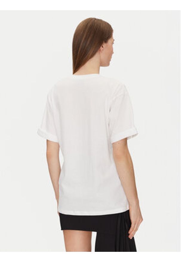 Elisabetta Franchi T-Shirt MA-035-51E2-V170 Biały Regular Fit. Kolor: biały. Materiał: bawełna