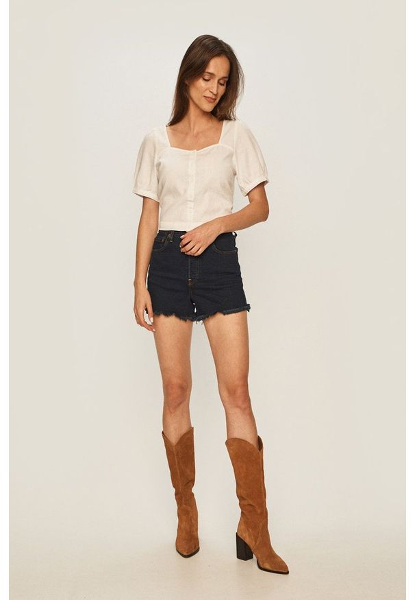 Levi's® - Levi's - Szorty jeansowe. Okazja: na co dzień, na spotkanie biznesowe. Stan: podwyższony. Kolor: niebieski. Materiał: jeans. Styl: biznesowy, casual