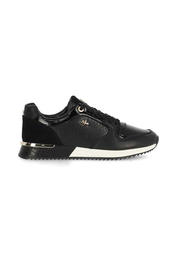 MEXX - Mexx sneakersy skórzane Fleur kolor czarny MXK047102W. Nosek buta: okrągły. Zapięcie: sznurówki. Kolor: czarny. Materiał: skóra