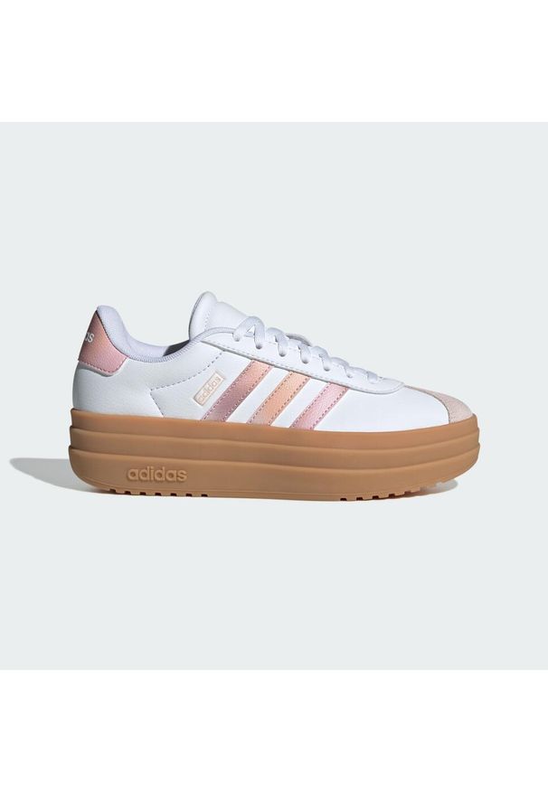 Adidas - Buty VL Court Bold Lifestyle Kids. Okazja: na co dzień. Kolor: pomarańczowy, biały, wielokolorowy, brązowy. Materiał: materiał