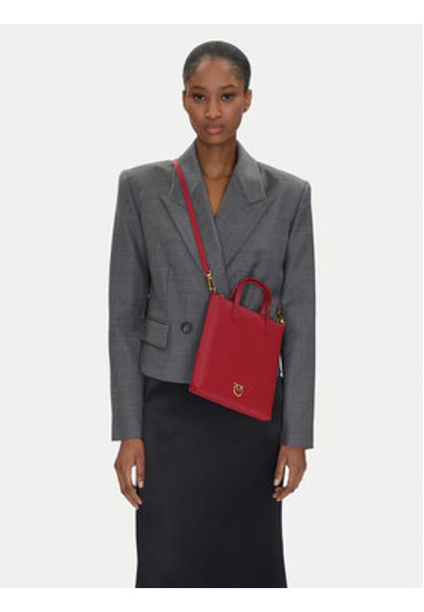 Pinko - PINKO Torebka Mini Shopper PE 24 PCPL 102746 A0F1 Czerwony. Kolor: czerwony. Materiał: skórzane
