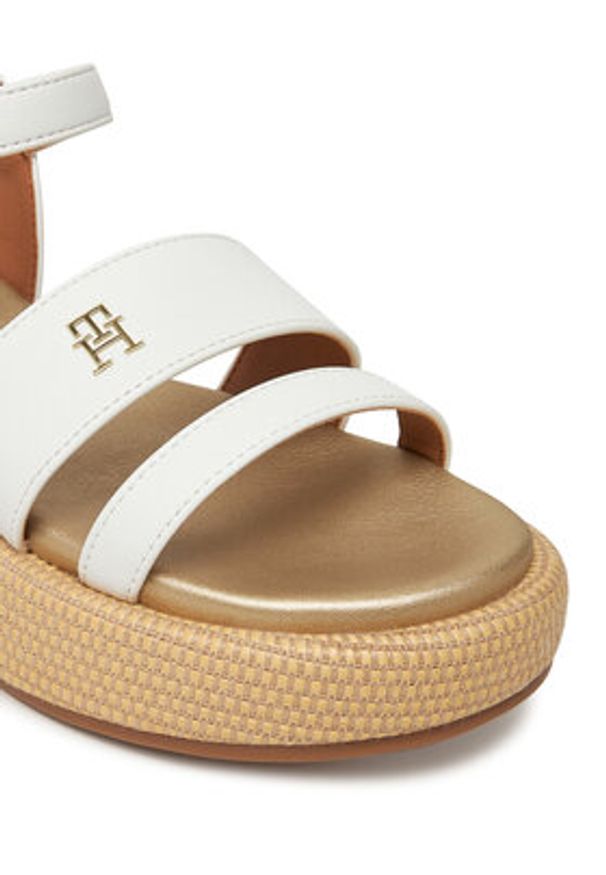 TOMMY HILFIGER - Tommy Hilfiger Espadryle T3A2-33793-0326 S Biały. Kolor: biały. Materiał: skóra