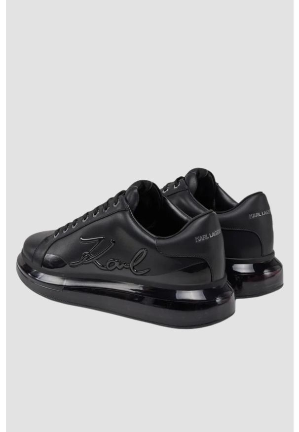 Karl Lagerfeld - KARL LAGERFELD Czarne męskie sneakersy KAPRI KUSHION Karl Signia Shine, Rozmiar 46. Okazja: na co dzień. Kolor: czarny. Materiał: materiał