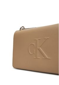 Calvin Klein Jeans Torebka Sculpted Ew Flap25 Shoulder Bag LV04K3035G Beżowy. Kolor: beżowy. Materiał: skórzane #5