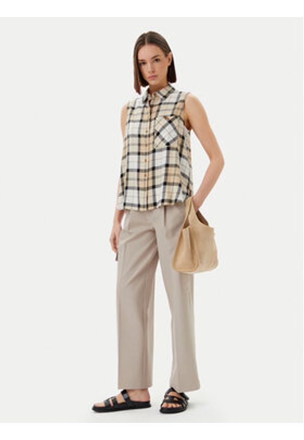 Barbour Koszula LSH1670SN51 Beżowy Regular Fit. Kolor: beżowy. Materiał: syntetyk