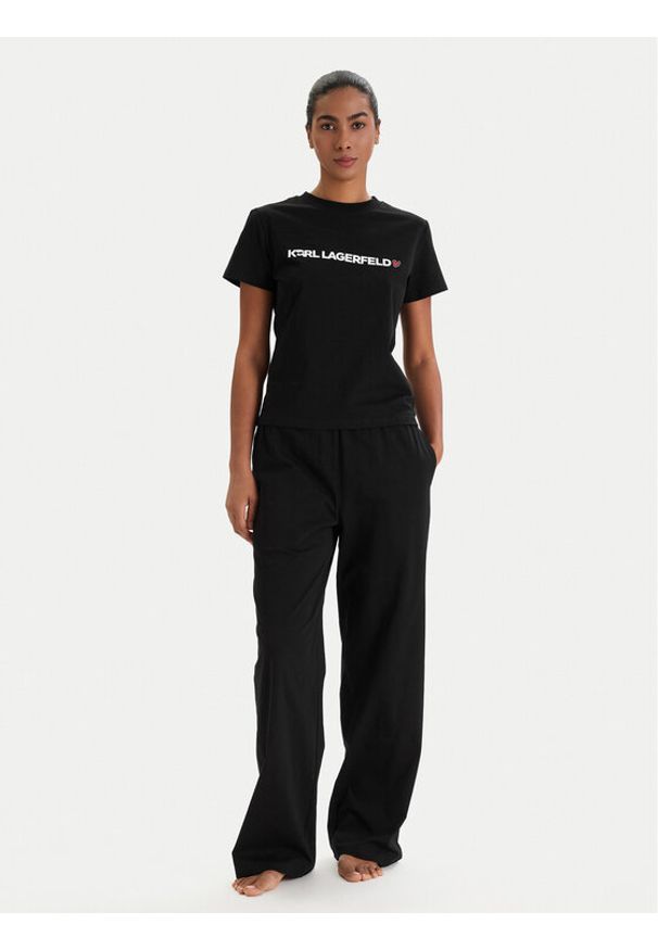Karl Lagerfeld - KARL LAGERFELD Piżama B1W45004 Czarny Regular Fit. Kolor: czarny. Materiał: bawełna