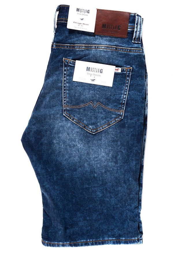 Mustang - SPODENKI MĘSKIE MUSTANG Chicago Short DENIM BLUE 1007113 5000 683. Materiał: denim