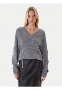 Calvin Klein Jeans Sweter Chunky LV044D328G Szary Regular Fit. Kolor: szary. Materiał: syntetyk