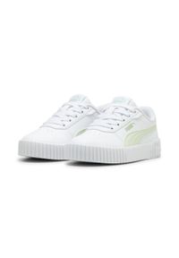 Puma - Dziecięce sneakersy Carina 2.0 PUMA White Green Illusion Pure. Kolor: biały, zielony, wielokolorowy. Sezon: lato