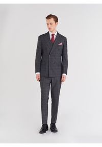 Pako Lorente - PAKO LORENTE – Szare garniturowe spodnie w kratę. Kolor: szary #2