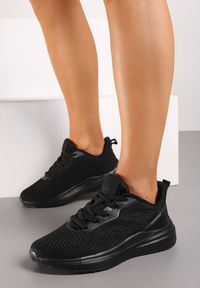 Born2be - Czarne Buty Sportowe Sneakersy ze Sznurowaniami Risamay. Nosek buta: okrągły. Zapięcie: sznurówki. Kolor: czarny. Materiał: materiał. Obcas: na obcasie. Wysokość obcasa: niski