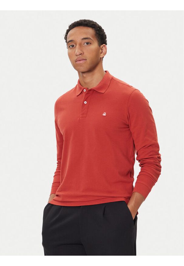 United Colors of Benetton - United Colors Of Benetton Polo 3089J3204 Bordowy Regular Fit. Typ kołnierza: polo. Kolor: czerwony. Materiał: bawełna