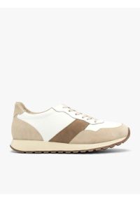 Ryłko - Kremowo-brązowe sznurowane półbuty. Okazja: na co dzień. Kolor: beżowy. Materiał: skóra. Styl: casual, street, sportowy #1